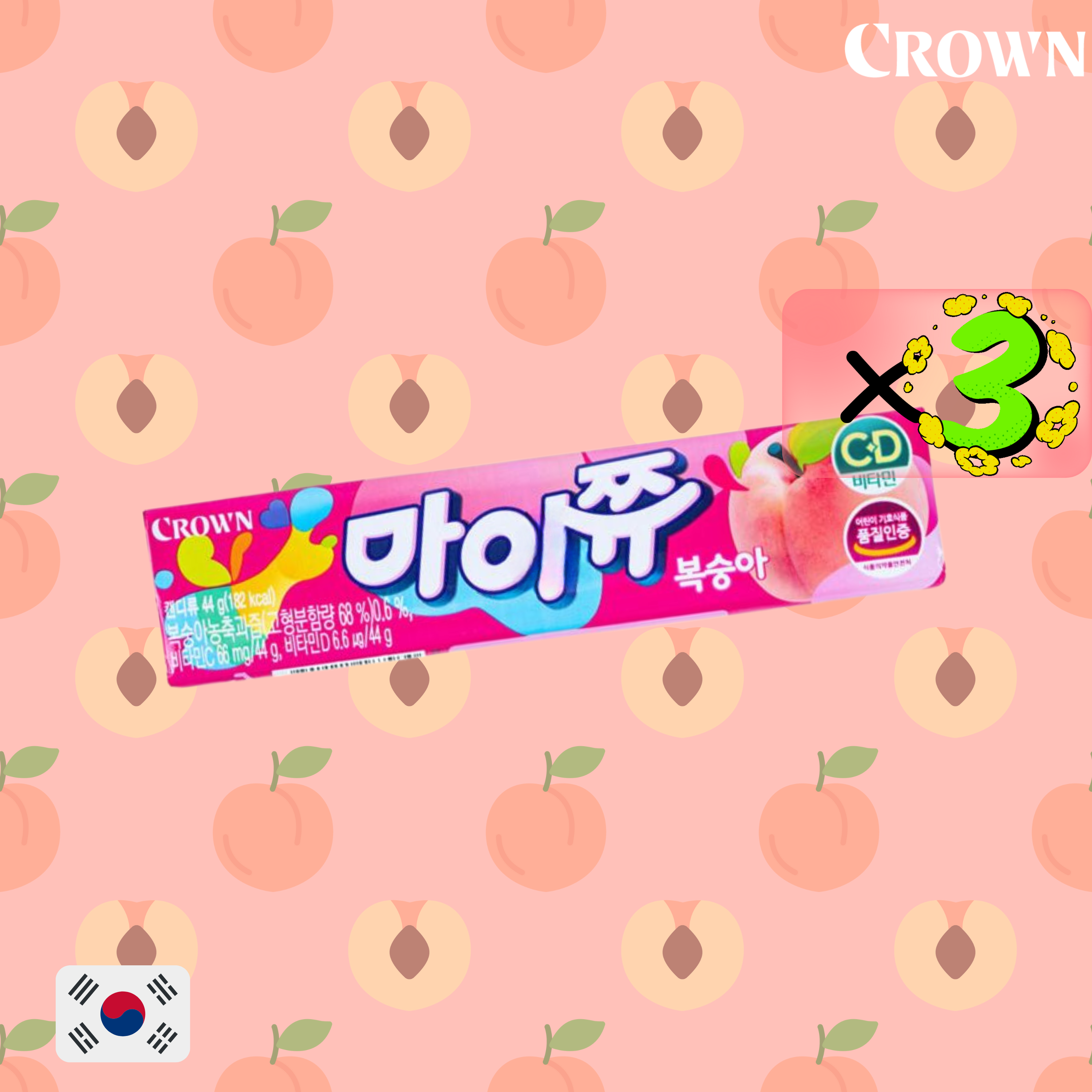 Mychew- Peach(soft candy) 44gx3
